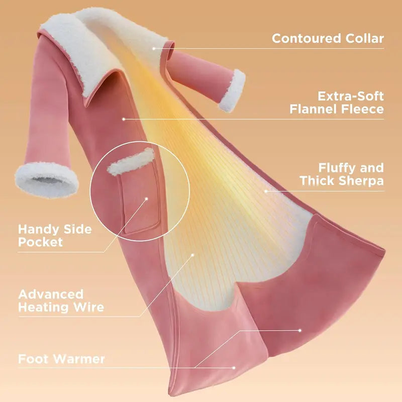 Bedsure Wearable Heated Blanket with Sleeves & Foot Pocket, 50X71In Sherpa Heating Wrap for Adults with Auto Shut-Off, Christmas Gift Ideas for Women (Gift for Mom, Things to Get GF), Girlfriend